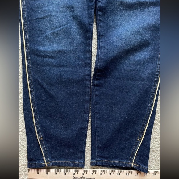 Boden The Edinburgh Jean Gold Piping Stretch Women’s Sz US 10 UK 14 High Rise - Picture 13 of 16